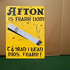 Afton Irish language tin metal sign