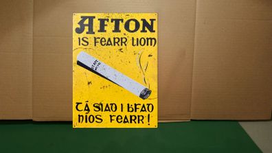 Afton Irish language tin metal sign