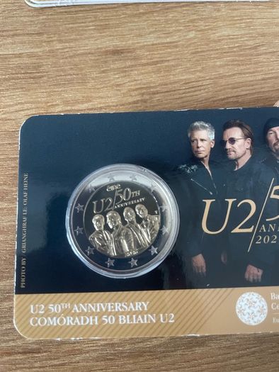 Ireland 2 EUR U2 50th Anniversary 2026 Official Commemorative Coin Card