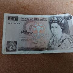 Vintage English 10 pound note