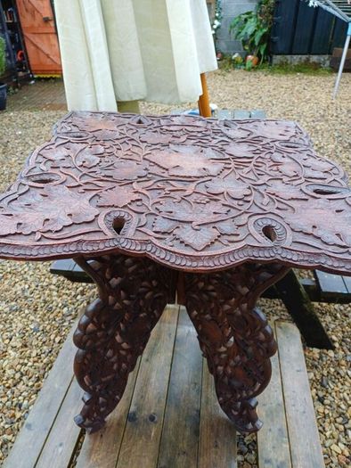 Large Antique Anglo-Indian Campaign Table