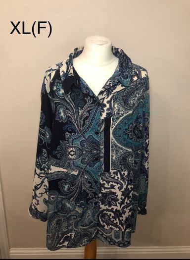 Susan Graver blue paisley blouse (XL)