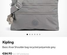 Kipling's Alvar sling crossbody ladies grey bag brand new never used!