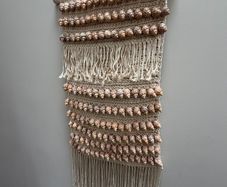 Macrame with seashells wall art