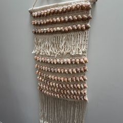 Macrame with seashells wall art