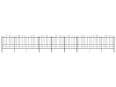Garden Fence with Spear Top Steel (1.75-2)x15.3 m Black