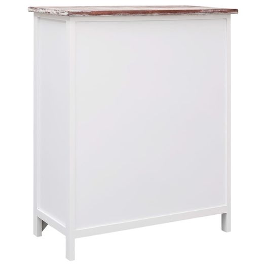 Side Cabinet with 6 Drawers Brown 60x30x75 cm Paulownia Wood