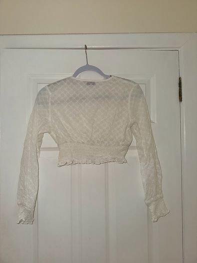 Eight Paris Broderie Anglaise Crop Top in White - size small