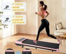 Walking Pad Treadmill Running Home Electric Machine Remote Incline Bluetooth Pink - Free Delivery or Collect