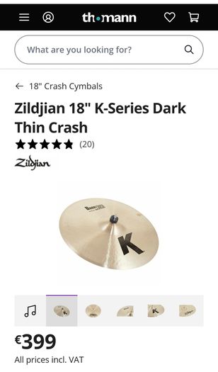 Zildjian k crash cymbals