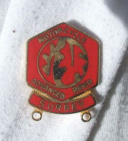 Motorcycle Training Scheme (Surrey) - Advanced Rider qualification enamel badge (c.1990's)