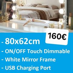 Makeup LED Mirror Cosmetic Dressing Table Dual LED USB Charging Port