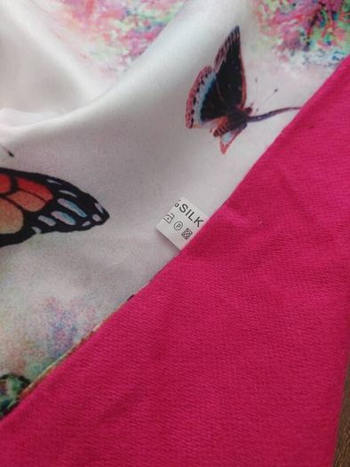 Pink silk scarf