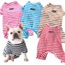 Dog Clothes,Dog Classic Striped Pajamas Soft Cotton Jumpsuit Pug French Bulldog Onesies Costume for Cats Puppy Small Medium Dogs(Black,XS Image 2