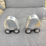 Vintage Mid-Century Rolling Car Salt & Pepper Shakers SALT 4ME & PEPPER 4U Image 3