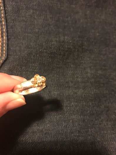Daisy silver and gold ring