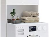 Bathroom Cabinet Washing Machine Cupboard White 2 Doors - Free Delivery Nationwide