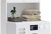 Bathroom Cabinet Washing Machine Cupboard White 2 Doors - Free Delivery Nationwide