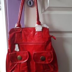red lacquered bag new