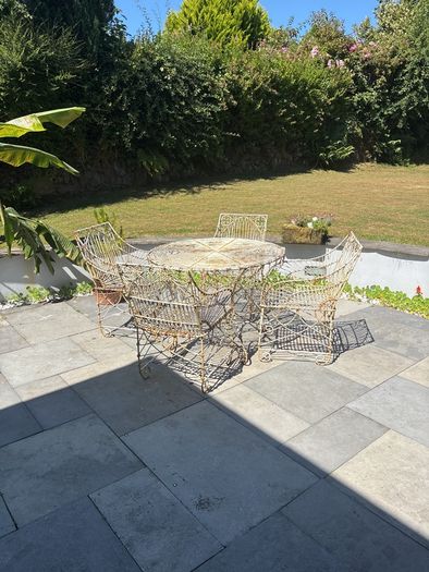 Ornate Antique-Style Gothic Wirework Garden Set (Table & 4 Armchairs)