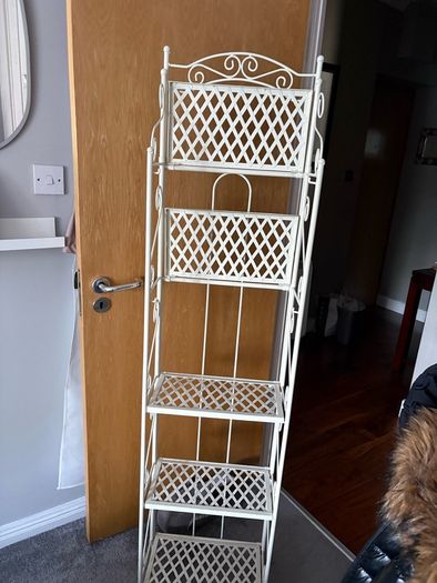 Cream shelving unit
