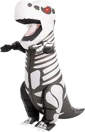 Creations Inflatable Halloween Costume Skeleton Dinosaur Full Body T-Rex Inflatable Costume - Adult Unisex One Size