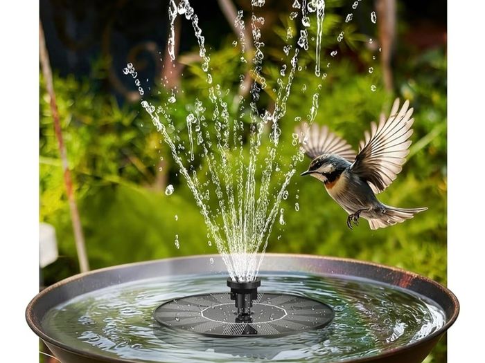 FREE EXPRESS SHIPPING Solar Fountain Pump, Circle Garden Solar Powered Water Pump Solar Panel Kit Water Pump for Pond, Fountain, BirdBath, Garden Decoration, Water Cycling, No Electricity Required