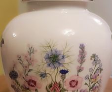 Vintage Aynsley Fine Bone China Ginger Jar | Wild Tudor Floral Covered Urn