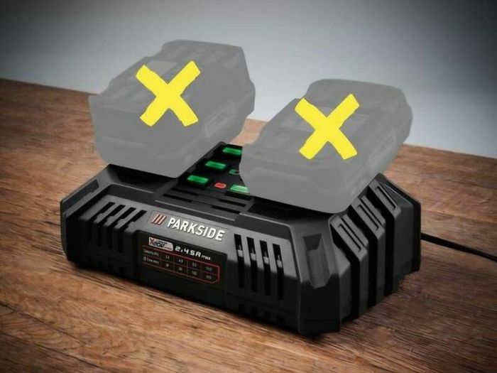 Parkside Performance 2x 4.5A 20V Dual Port Fast Charger. 12V 20V 40V Parkside Performance Cordless Power Tools Outdoor Indoor Maintenance DIY Projects.
