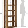 Vinatge Bookcase 180cm Tall Standing Shelf with 6 Tiers Open Shelves Shelf for Office Rustic Brown Image 2