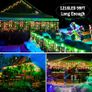 Icicle Lights Outdoor, 1216 LED 30m/98.5ft Christmas Lights Waterproof Fairy Lights Plug in String Lights with 8 Modes Clear Cable Holiday Lighting for Window/Garden/Party (Red & Green) Image 4
