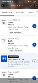 Niall Horan Tickets x 3