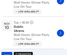 Niall Horan Tickets x 3