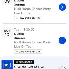 Niall Horan Tickets x 3