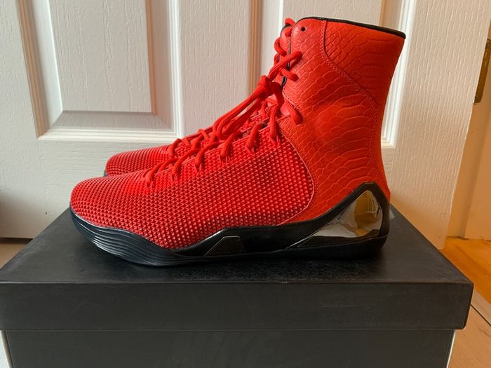 Nike Kobe 9 High Krm Red Mamba Qs Snakeskin Uk 11/ Us 12 Deadstock