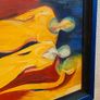 Oil on board 3 women framed and glazed in a nice blue frame unsigned Image 7