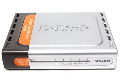 D-Link DES-1005D 10/100 5-Port Fast Ethernet Network Desktop Switch RJ-45
