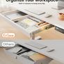 Electric Standing Desk 160 x 80 cm, Height Adjustable Desk, Sit Stand Table with Easy-Glide Drawer & 4 Memory Smart Pannal, T-Leg Design for Stability, Splice Board, White Frame & Surface Image 4