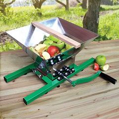 7L Fruit Crusher Portable Apple Pulper Grinder, Manual Juicer Mill for Wine Cider Pressing (Stainless Steel)