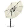 Cantilever Umbrella with Pole and LED Lights Sand 300 cm Image 3