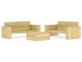 3 Piece Garden Lounge Set Impregnated Pinewood