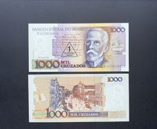 Brazil. 1 Cruzado   ( UNCIRCULATED )Overprint On 1,000 Cruzados  1989 ( Unc)