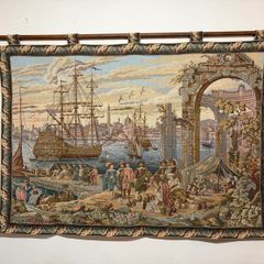 Large Italian Jacquard Tapestry After Francesco Guardi