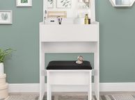 main image for ad Dressing Table with Stool and storage Mirror  Pop up storage compartment