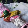 Vintage Wooden Mallard Duck Set Of 4 Napkin Rings Cottage Decor Hand Painted Image 3