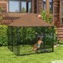 Outdoor Dog Kennel Puppy Play Pen with Canopy Garden Playpen Fence Crate Enclosure Cage Rotating Bowl 141 x 141 x 151 cm Image 3