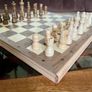 Vintage Style Marquetry Inlaid Folding Wooden Chess Checkers Draughts Pop Board Chess Pieces & Counters Image 7