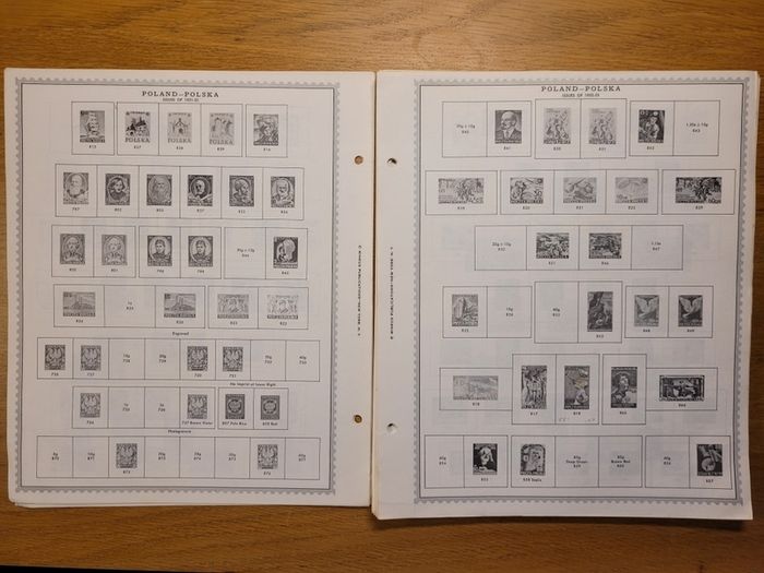 Poland 1946 -1983  Minkus Stamp album pages partially filled