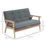 2 Seater Sofa with Armrests and Wood Legs Image 2