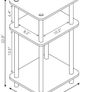 Just 3-Tier Turn-N-Tube End Table, Side Table, Nightstand, Americano/Black Image 2